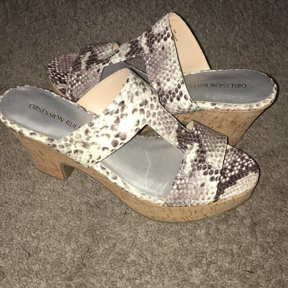 Obsession Rules Debbie Snakeprint Leather Sandals